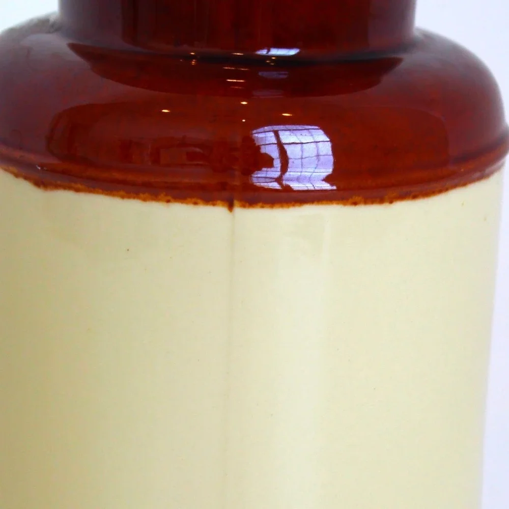 McCoy 253 Harvest Fruit Ceramic Canister with Lid Brown Cream Vintage USA